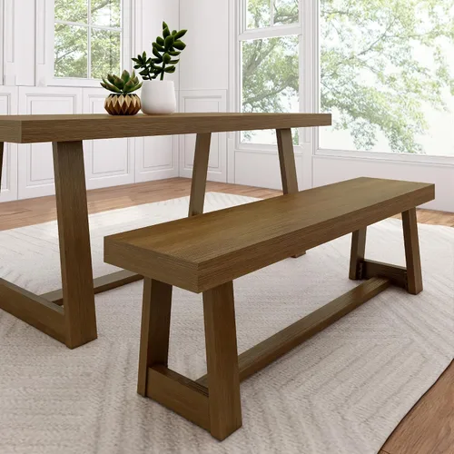 Vista 10 de Plank+Beam - Mesa de comedor de 48 pulgadas estilo granja, mesa de cocina rústica de madera maciza, mesa de comedor para el comedor, mobiliario