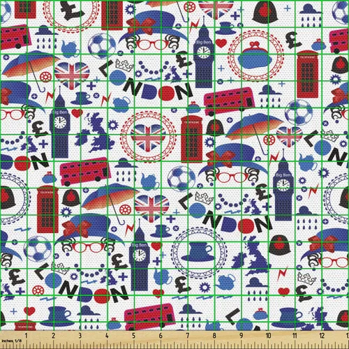 Vista 2 de Ambesonne - Tela multicolor con estampado digital por yarda