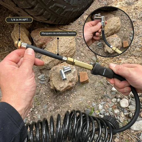 Vista 7 de JACO 4X4 TrailPro - Compresor de aire portátil resistente, 3.5 CFM (12V/33A) Kit de inflado de neumáticos On x Off Road