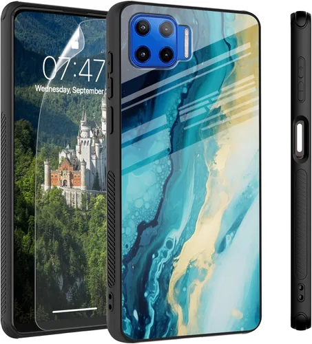 Vista 94 de Funda para Motorola Moto Edge 2022, cubierta trasera de vidrio templado con protector de pantalla, funda protectora a prueba de golpes para Motorola