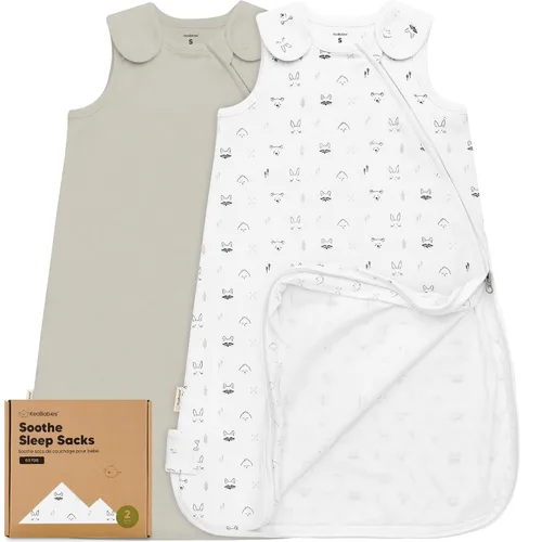 Vista 29 de Paquete de 2 sacos de dormir orgánicos para bebé, 100% algodón 0.5TOG (aguacate, 0-6 meses) Soft Breathable, Baby Wearable Blanket, Toddler