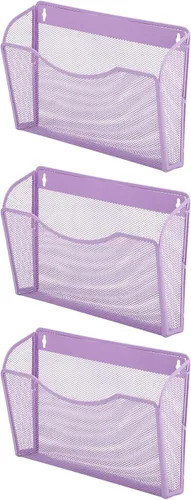 Vista 12 de EASEPRES Organizador de archivos colgante de malla de un solo bolsillo, soporte vertical para archivador de revistas, cesta de montaje, carpeta