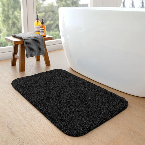 Vista 5 de DEXI Alfombra de baño de 36 x 24 pulgadas, extra suave y absorbente, lavable, antideslizante, gruesa, alfombra para suelo de ducha, bañera