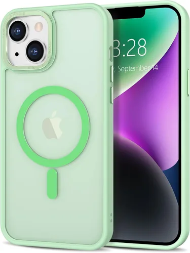 Vista 85 de Anuck - Funda magnética para iPhone 11 compatible con MagSafe, carcasa trasera mate translúcida dura, borde de TPU, delgada, resistente a impactos