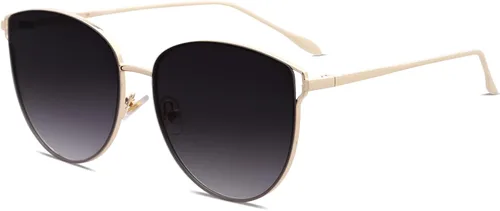 Vista 2 de SOJOS SJ1085 - Lentes de sol planos con espejo para mujer