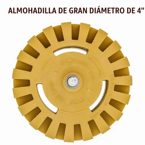 Vista 6 de TCP Global Rueda de goma para borrar con adaptador de taladro, borde