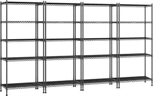 Vista 16 de Romorgniz Estante de 5 niveles de almacenamiento de 1010 libras, estantería de alambre ajustable, montaje sin herramientas, unidad de estantería