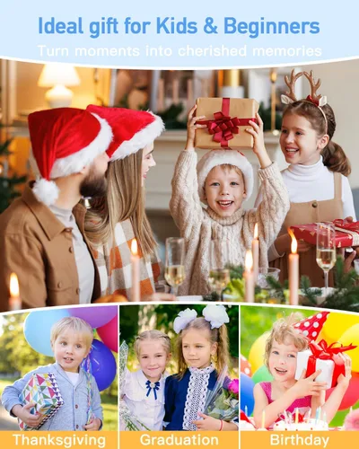 Vista 6 de Cámara digital para niños, cámara digital 1080P FHD 44MP para apuntar y disparar para fotos con tarjeta de 32 GB, zoom 16X, cámara compacta regalos