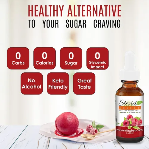 Vista 4 de Stevia Select Stevia Drops - Paquete de sabores cetogénicos sin azúcar de frambuesa, vainilla y crema irlandesa (3)