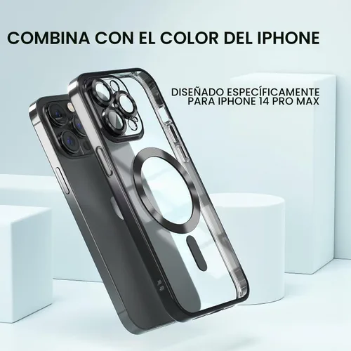 Vista 7 de Misea - Funda magnética transparente para iPhone 14 Pro Max, compatible con MagSafe [Never Yellowing] [Military Grade Drop Protection] Full Camera