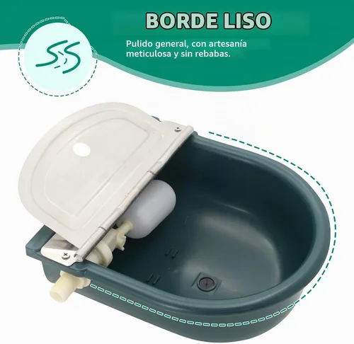 Vista 3 de Comedero automático de agua de 1.2 galones para vaca, ganado, caballo, cuencos de agua con válvula de flotador, cuenco de herramientas para gato
