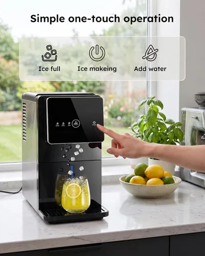 Vista 4 de Nugget Ice Maker Encimera One-Touch Auto Drop Slim 40lbs/24h