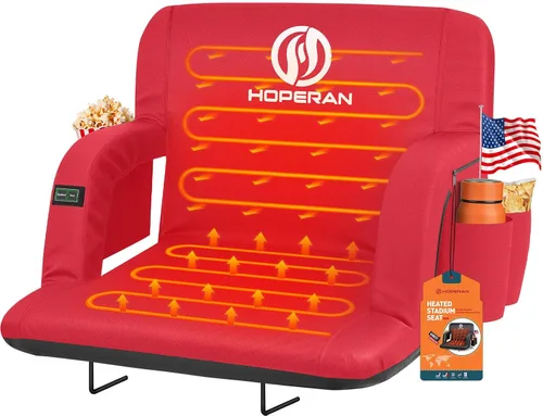 Vista 7 de HOPERAN Heated Stadium Seats with Back Support, Dual Control, 1-Pack