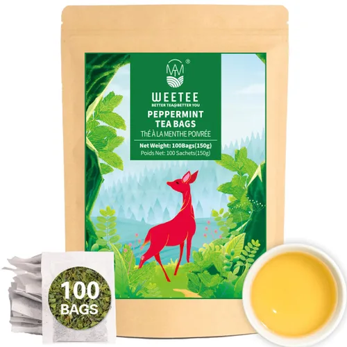 Vista 33 de WT WEETEE Bolsas de té de hierbas de manzana y canela, 60 unidades, mezcla perfecta de canela dulce, hibisco agrio, sabor natural, sin cafeína