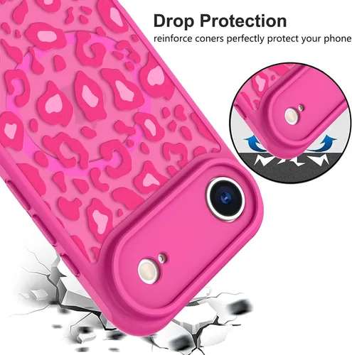 Vista 18 de KANGHAR - Funda compatible con iPhone 11, diseño de leopardo negro, textura de neumático antideslizante, a prueba de golpes, funda protectora