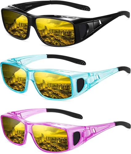 Vista 15 de Wzerry Night Vision Glasses Polarized for Men Women (Nighttime Driving Glasses Over Glasses for Driving)