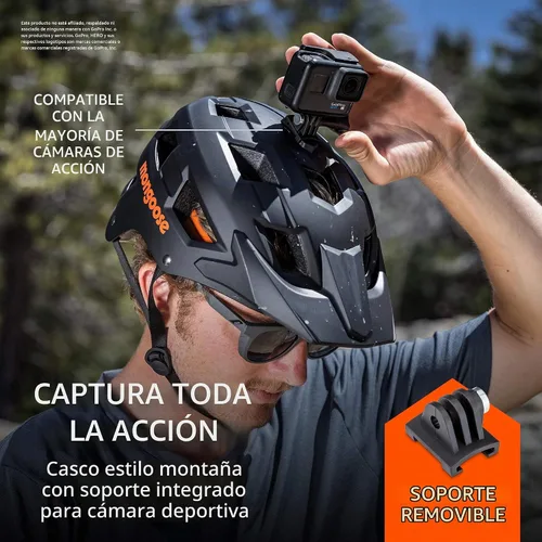 Vista 2 de Mongoose Casco de bicicleta de captura, para mayores de 8 años, soporte de cámara integrado, carcasa de ABS duradera, rejillas de ventilación