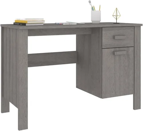 Vista 4 de Escritorio de madera para computadora con un cajón y una puerta para oficina en casa, escritorio ejecutivo, escritorio de estudio, escritorio