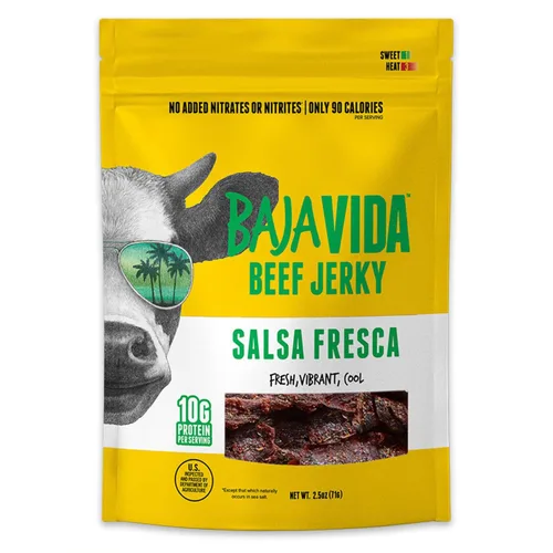 Vista 14 de Baja Beef Jerky - Cecina de res 100% natural, cetogénica, sin gluten, cecina artesanal baja en calorías, 0.46 oz de proteína por porción, sin