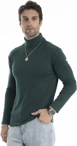 Vista 33 de Camiseta de manga larga para hombre, ajustada, ligera, con cuello de tortuga