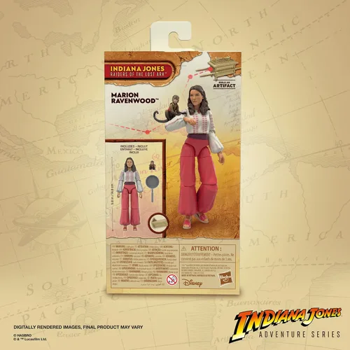 Vista 3 de Indiana Jones and The Raiders of The Lost Ark Adventure Series Marion Ravenwood, figuras de acción de 6 pulgadas, niños a partir de 4 años