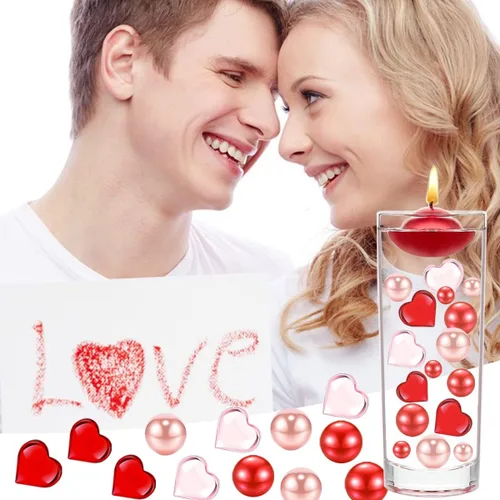 Vista 6 de 116 cuentas de San Valentín para decoración de bodas, bodas, mesas dispersas