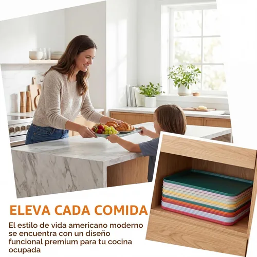 Vista 6 de Lyellfe Paquete de 8 bandejas para servir comida rápida, 15 x 10 pulgadas