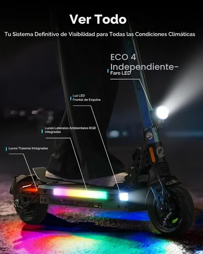 Vista 5 de ECOROAD Scooter eléctrico para adultos, hasta 25 MPH Negro - Anaranjado