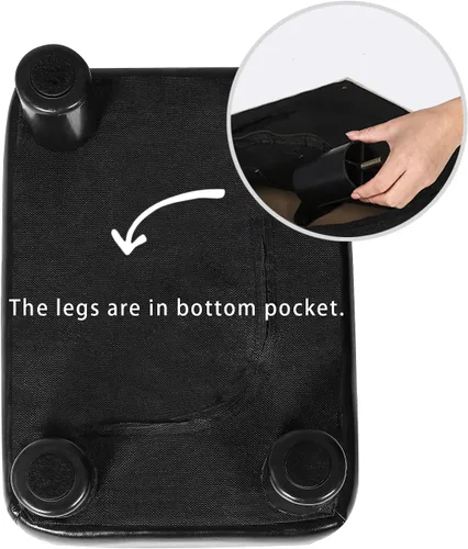 Vista 4 de Adeco Reposapiés pequeño, otomano rectangular, reposapiés acolchado, asiento extra para mascotas, para sala de estar, entrada, oficina (negro)