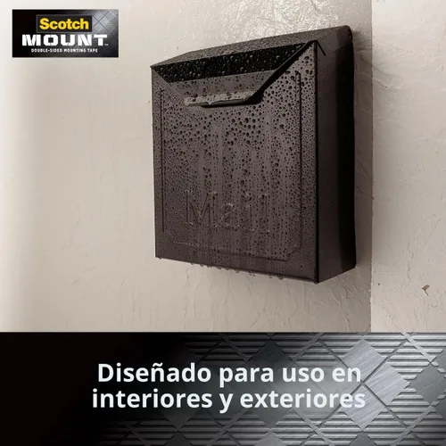 Vista 6 de Scotch-Mount Cinta de montaje de doble cara resistente, cinta de montaje extrema negra, 1 rollo de cinta adhesiva, cinta de pared de 1 pulgada x 400