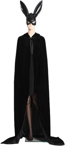 Vista 5 de Capa con capucha unisex de terciopelo largo para disfraces de Halloween