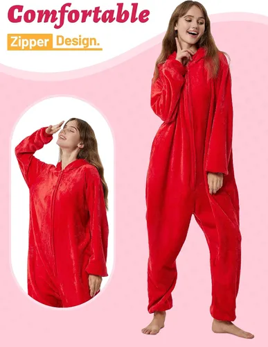 Vista 3 de QSTYLE Adult Animal Onesie Halloween Costume,One Piece Cosplay Suit for Women and Men