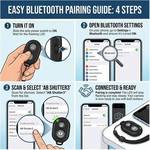 Vista 6 de Ruittos Adaptador de montaje de trípode para teléfono con control remoto de cámara, clip de soporte para teléfono celular con abrazadera ajustable
