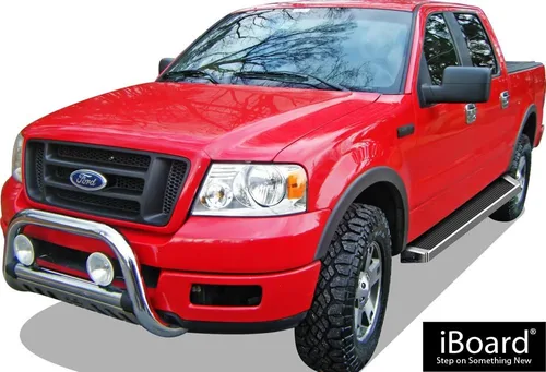 Vista 6 de APS (Estribo plateado) Estribos Nerf Bars escalones laterales compatibles con Ford F150 2004-2008 SuperCrew Cab