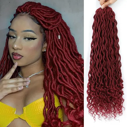 Vista 57 de Cabello Corto de Locs Falsos para Crochet Pre-Enrollado 12 Pulgadas 6 Paquetes Cabello de Locs de Diosa para Crochet Locs Falsos Suaves con Puntas