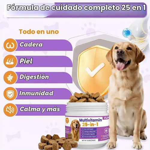 Vista 4 de Dog Vitamins 25 in 1 Multivitamin for Dogs Puppy Vitamin Chewable Skin Coat