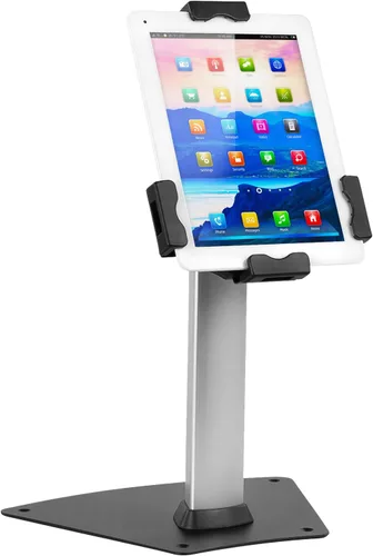 Vista 8 de Mount-It! Soporte universal para quiosco POS para tablet con bloqueo de cable y soporte de montaje en pared, abrazadera ajustable para tabletas