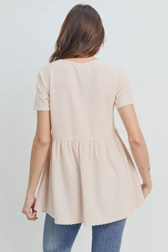 Vista 5 de LaClef Top de maternidad plisado frontal con cuello en V para mujer