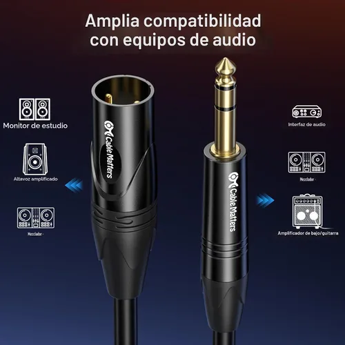 Vista 4 de Cable Matters 6.35mm (1/4") cable TRS a XLR (macho a macho)