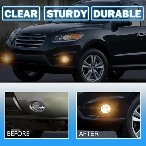 Vista 5 de Boxlight - Luces antiniebla compatibles con Hyundai Santa Fe 2007 2008 2009, un par de luces antiniebla con lente transparente para parachoques