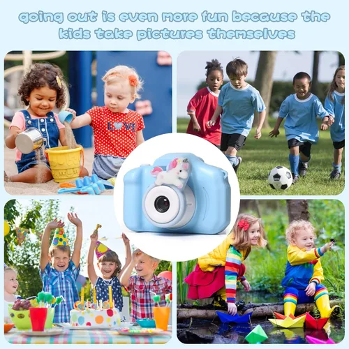 Vista 6 de Cámara para niños, regalos de cumpleaños de Navidad para niños de 3 a 9 años, cámaras de video digitales HD para niños pequeños, juguete portátil