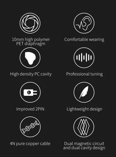 Vista 6 de H HIFIHEAR KBEAR KS1 - Auriculares intraurales con micrófono con graves profundos 1DD HiFi estéreo de aislamiento de ruido IEM con cable extraíble