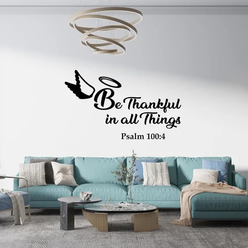 Vista 2 de Calcomanías de pared con versículo bíblico con cita religiosa con alas de paloma y círculo, calcomanías de pared con versículos de las Escrituras