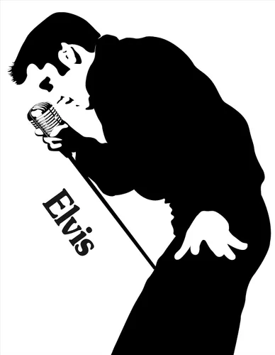 Vista 2 de Elvis - Vinilo adhesivo para pared, diseño de The King, 28 x 36 pulgadas
