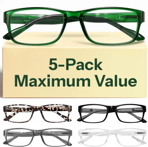 Vista 5 de Gaoye 1.25 - Gafas de sol para hombre para todo el día, lectores de computadora con protección de luz azul, paquete económico