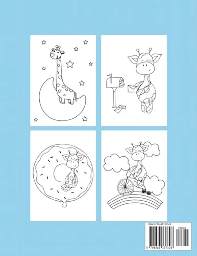 Vista 2 de Jirafa Libro de Colorear Libro de colorear para niños 30 linda Jirafa para dibujar 4 a 8 años (Spanish Edition)