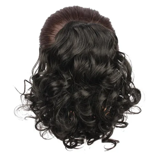 Vista 2 de Postizo de cabello sintético rizado, medida media y larga, de Weken, Negro