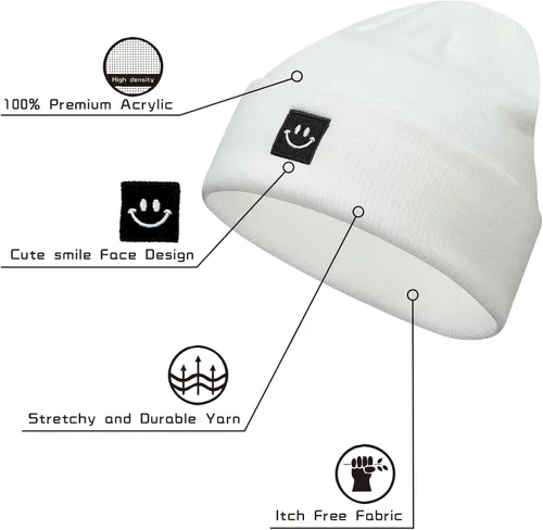Vista 6 de Paladoo Gorro de punto para hombre y mujer, paquete de 2