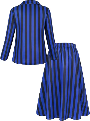 Vista 2 de Wednesday Addams - Disfraz infantil de Wednesday Addams Nevermore, uniforme escolar para niñas, trajes de cosplay, ropa de vestir