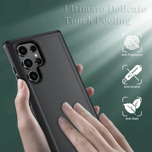 Vista 4 de ONOLA Funda compatible con Samsung Galaxy S24 Ultra con protector de pantalla HD, resistente a los golpes y a las caídas, funda de 3 capas